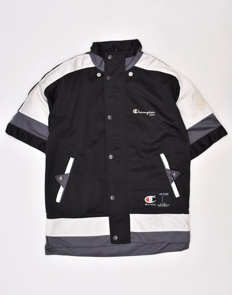 CHAMPION Boys Short Sleeve Tracksuit Top Jacket 11-12 Years Black | Vintage Champion | Thrift | Second-Hand Champion | Used Clothing | Messina Hembry 