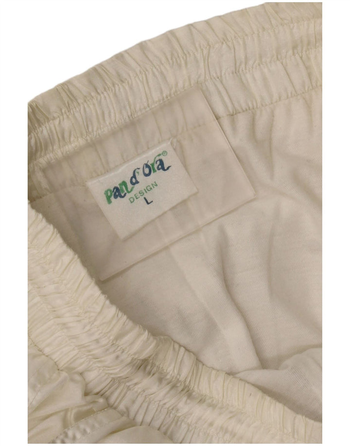 Pandora Mens Tracksuit Trousers Joggers Large White Colourblock Polyamide