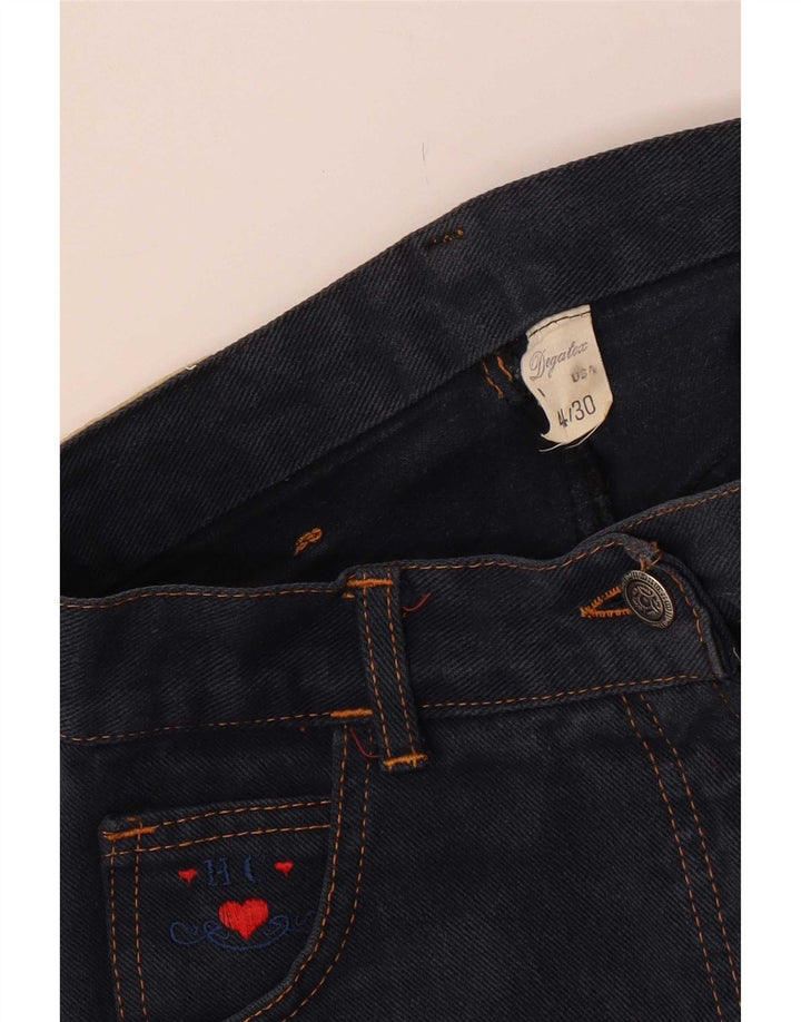 Vintage Womens Denim Skirt IT 44 Medium W30 Navy Blue