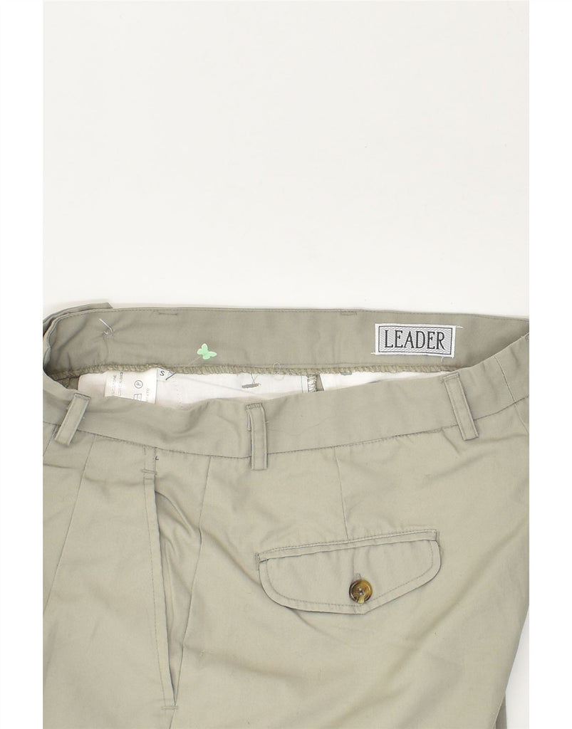 LEADER Womens Chino Shorts Small W29 Grey Cotton | Vintage Leader | Thrift | Second-Hand Leader | Used Clothing | Messina Hembry 