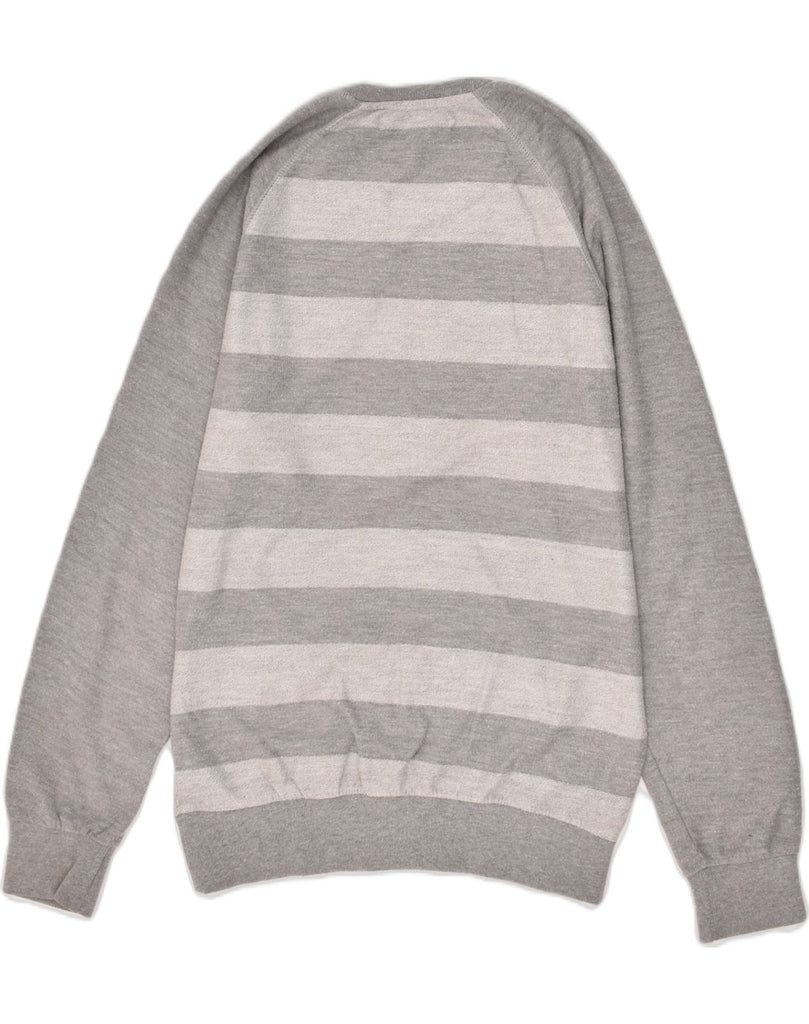 PULL & BEAR Mens Sweatshirt Jumper Large Grey Striped | Vintage Pull & Bear | Thrift | Second-Hand Pull & Bear | Used Clothing | Messina Hembry 