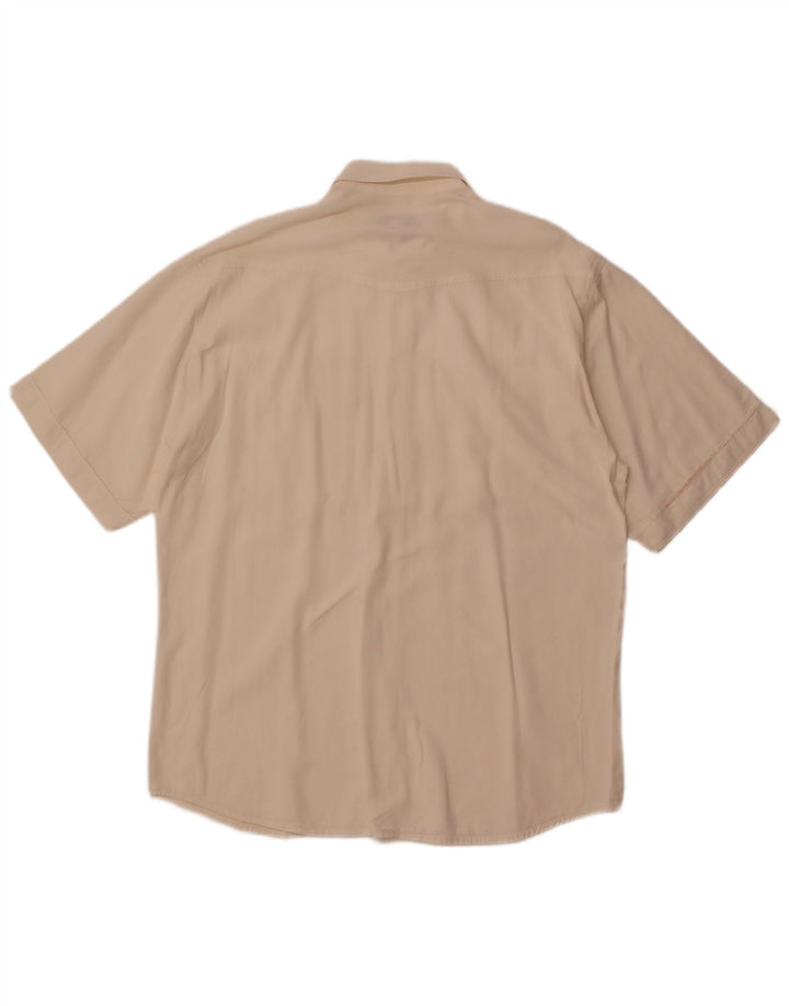 Stefanel Mens Short Sleeve Shirt Medium White Cotton