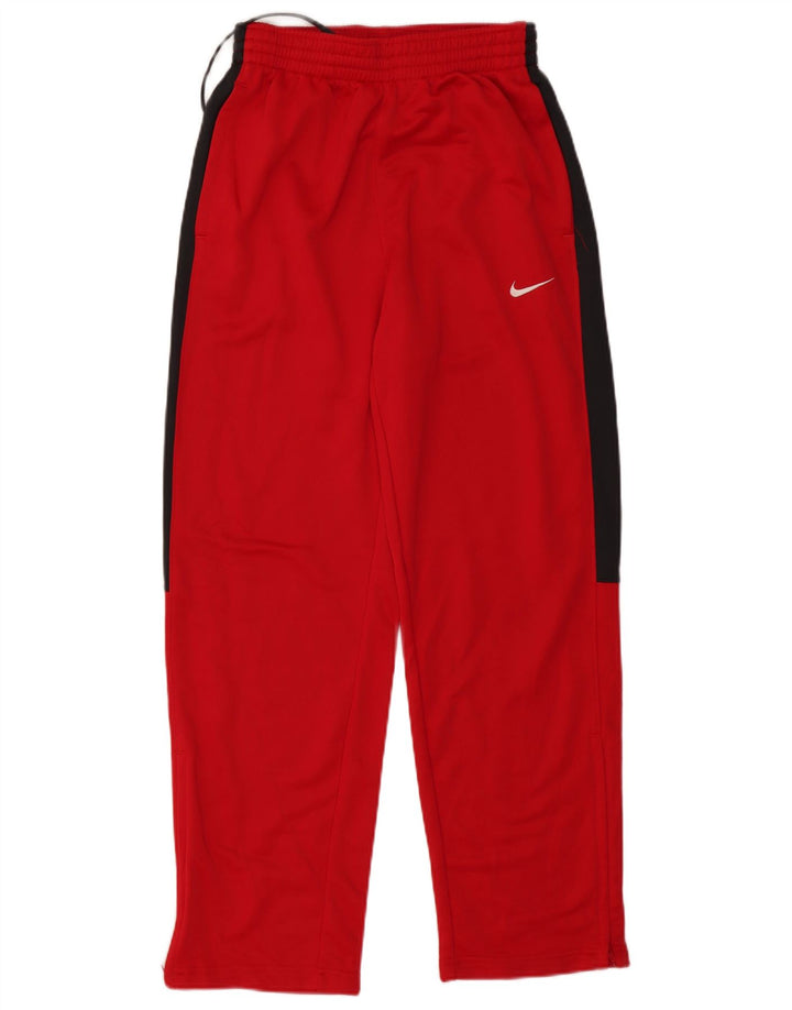 NIKE Mens Dri Fit Tracksuit Trousers Small Red Colourblock Polyester