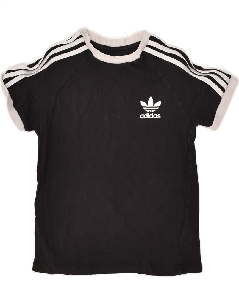 ADIDAS Boys T-Shirt Top 11-12 Years Small Black Cotton | Vintage Adidas | Thrift | Second-Hand Adidas | Used Clothing | Messina Hembry 