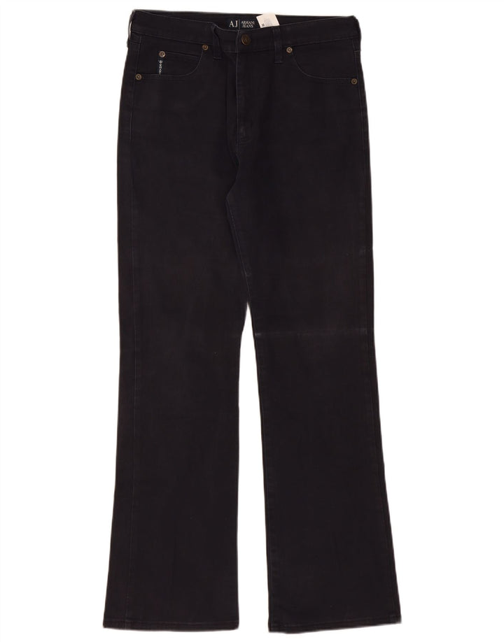 ARMANI Womens Bootcut Jeans W30 L30 Black Cotton