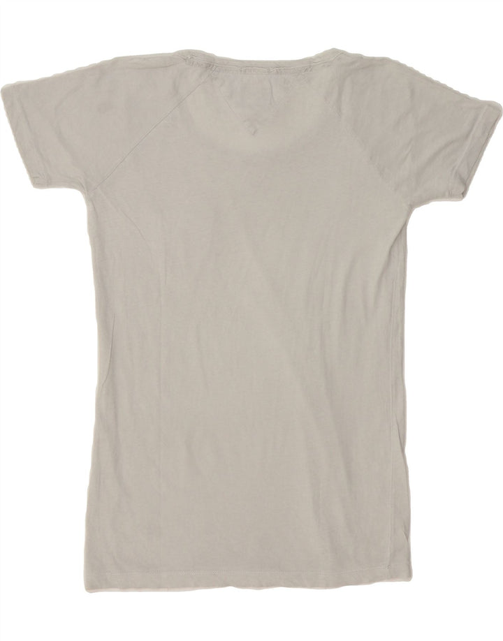 TOMMY HILFIGER Womens Longline T-Shirt Top UK 10 Small White Vintage Tommy Hilfiger and Second-Hand Tommy Hilfiger from Messina Hembry 