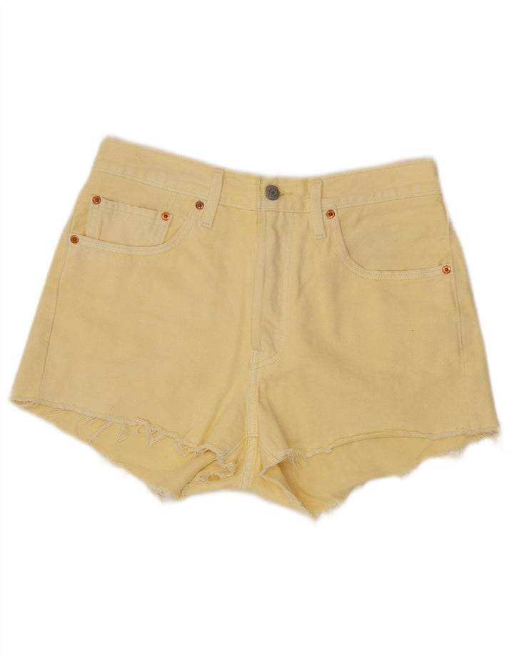 LEVI'S Womens 501 Denim Shorts W30 Medium  Yellow Cotton