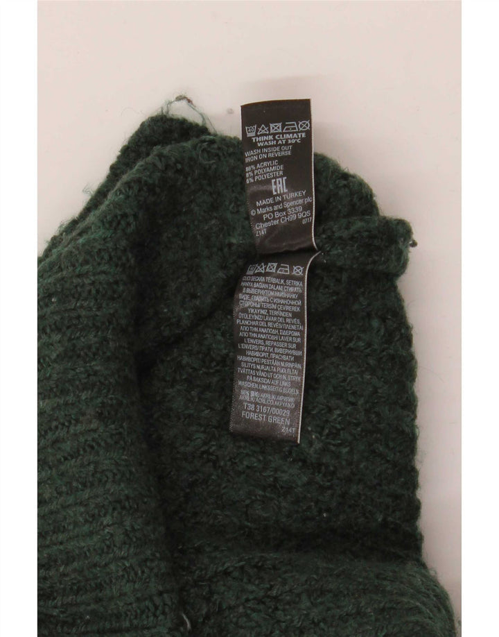 Marks & Spencer Womens Turtle Neck Jumper Sweater UK 14 Medium Green