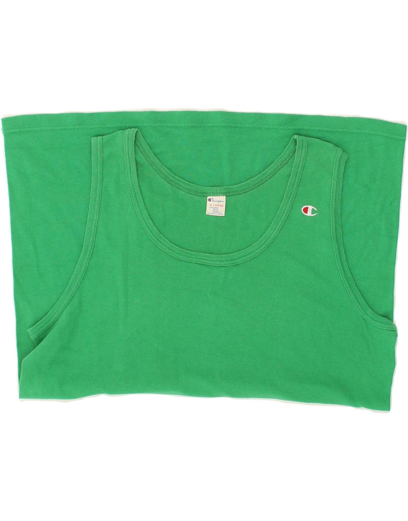 CHAMPION Womens Vest Top UK 18 XL Green Cotton Vintage Champion and Second-Hand Champion from Messina Hembry 