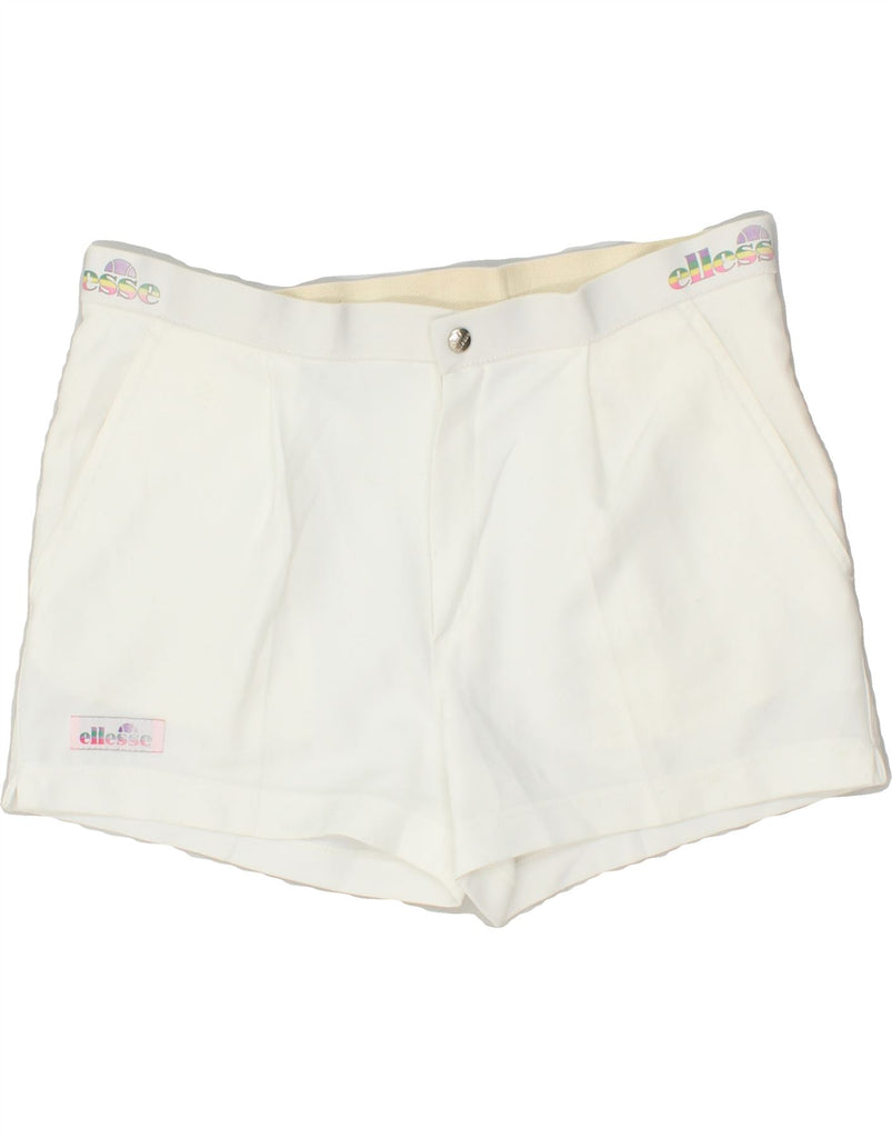 ELLESSE Womens Graphic Chino Shorts W36 Large White | Vintage Ellesse | Thrift | Second-Hand Ellesse | Used Clothing | Messina Hembry 