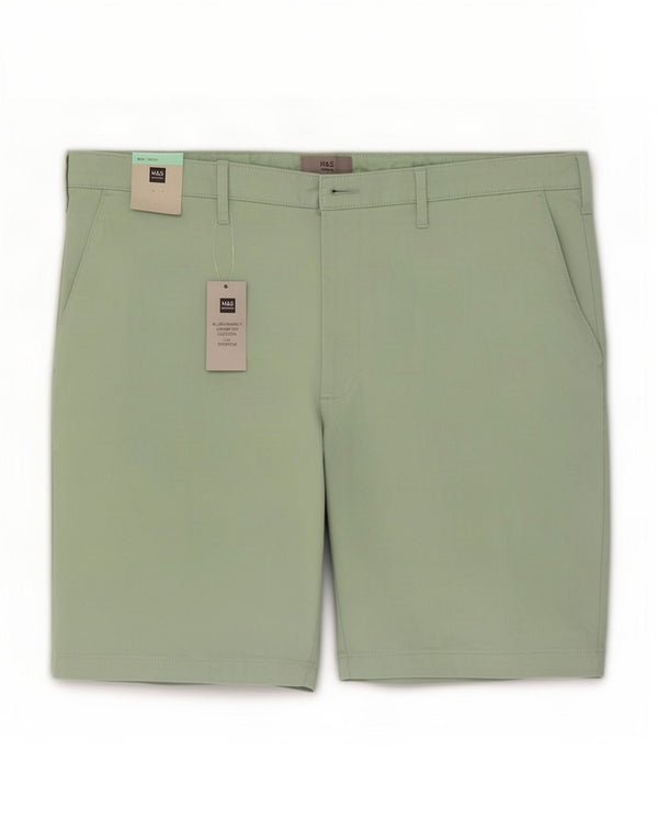 Marks & Spencer Mens Chino Shorts W42 2XL Green Cotton