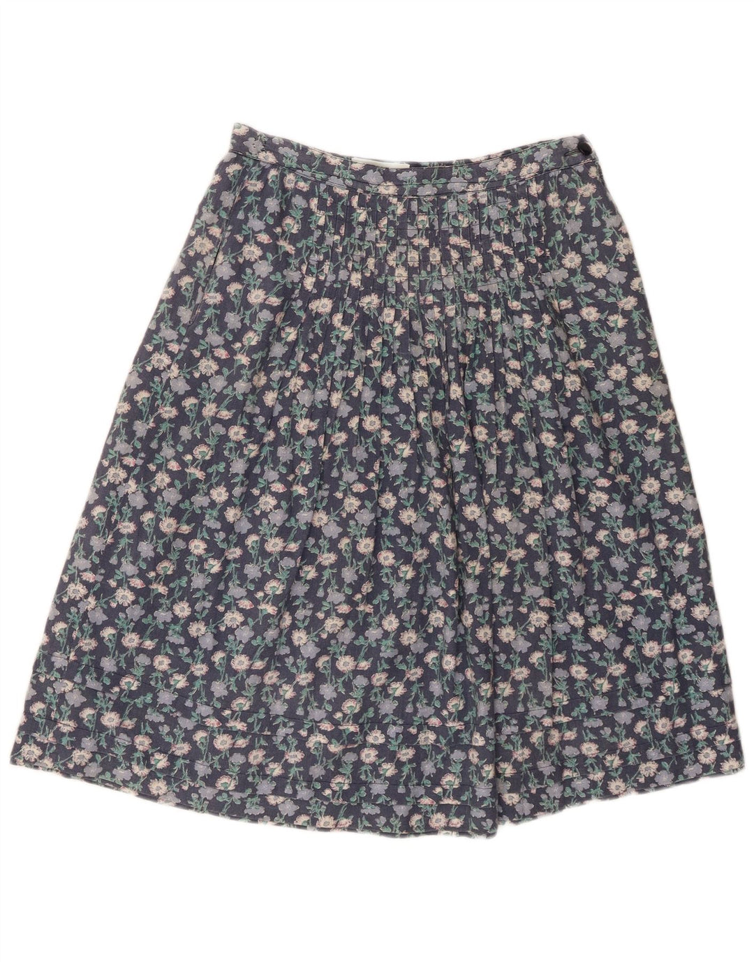 Vintage Womens A-Line Skirt W28 Medium Blue Floral