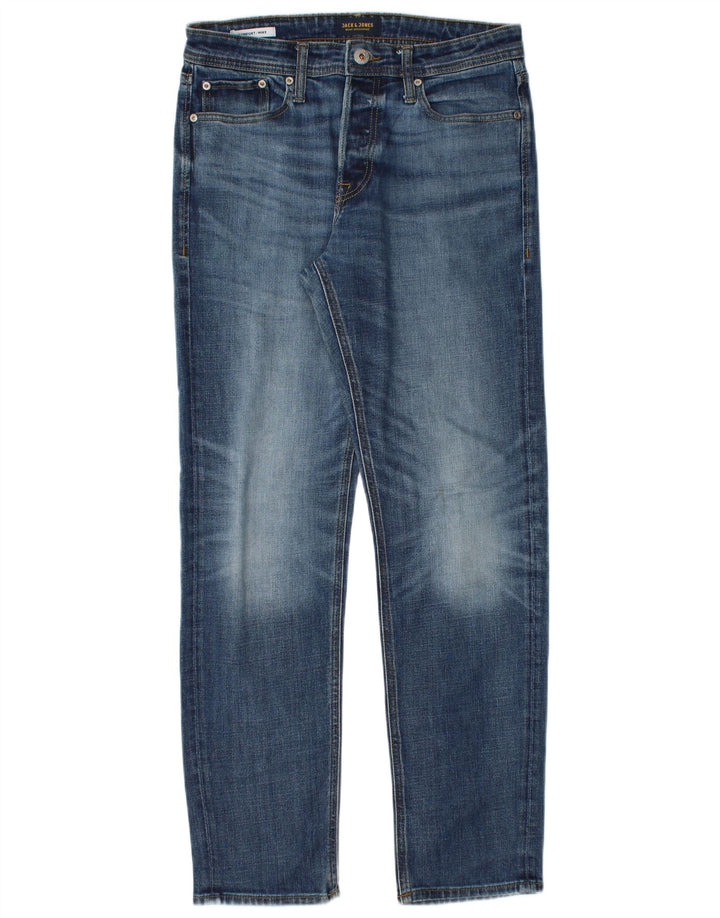 Jack & Jones Mens Mike Slim Jeans W30 L32 Blue Cotton