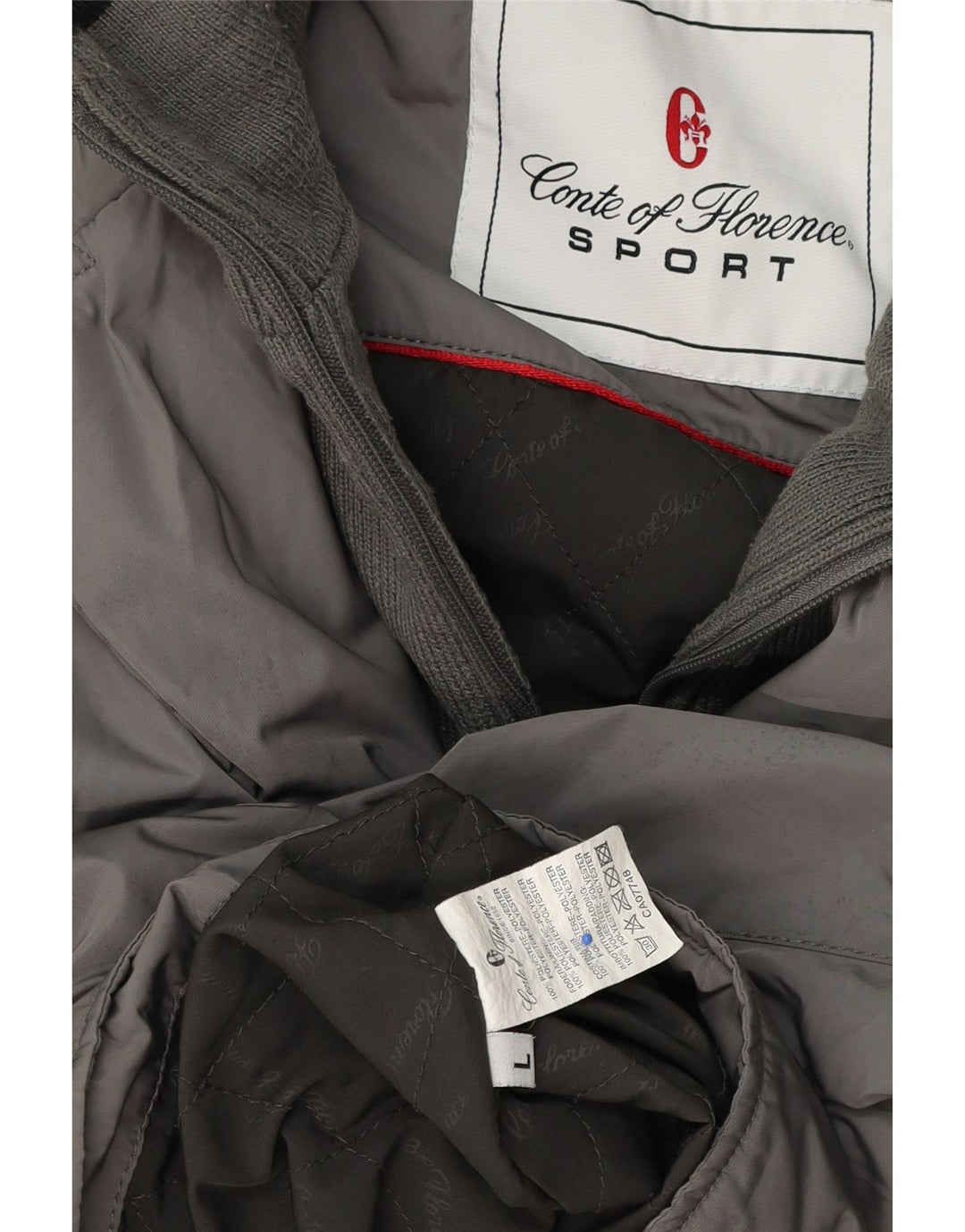 Conte of Florence Mens Bomber Jacket UK 40 Large Grey Polyester