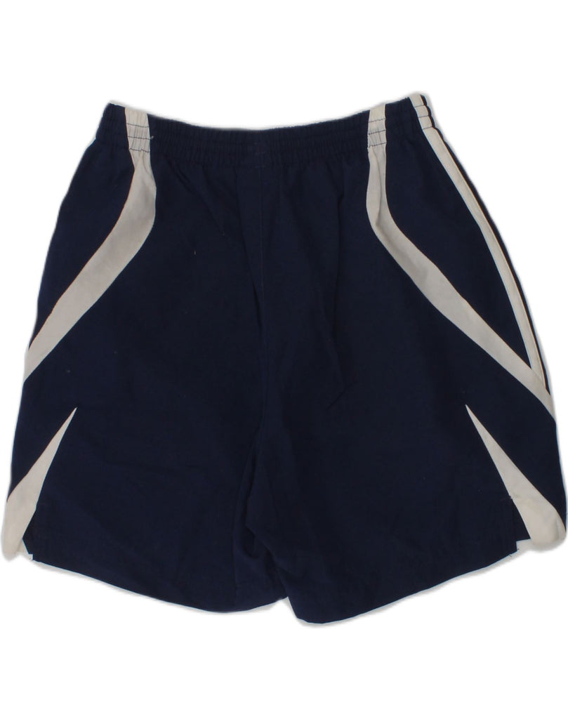 ADIDAS Boys Sport Shorts 7-8 Years Navy Blue Striped Polyester | Vintage Adidas | Thrift | Second-Hand Adidas | Used Clothing | Messina Hembry 