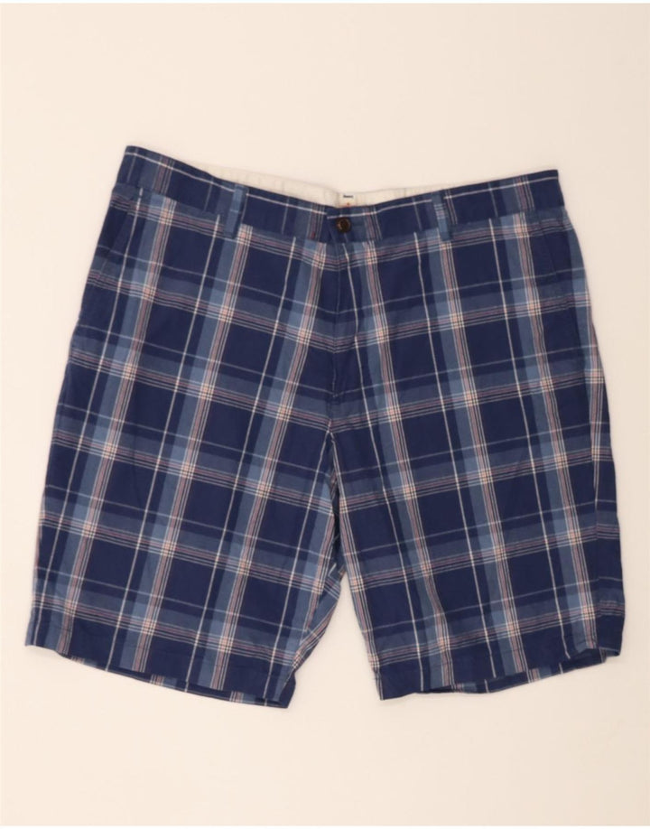 DOCKERS Mens Chino Shorts W38 XL Navy Blue Check Cotton Vintage Dockers and Second-Hand Dockers from Messina Hembry 