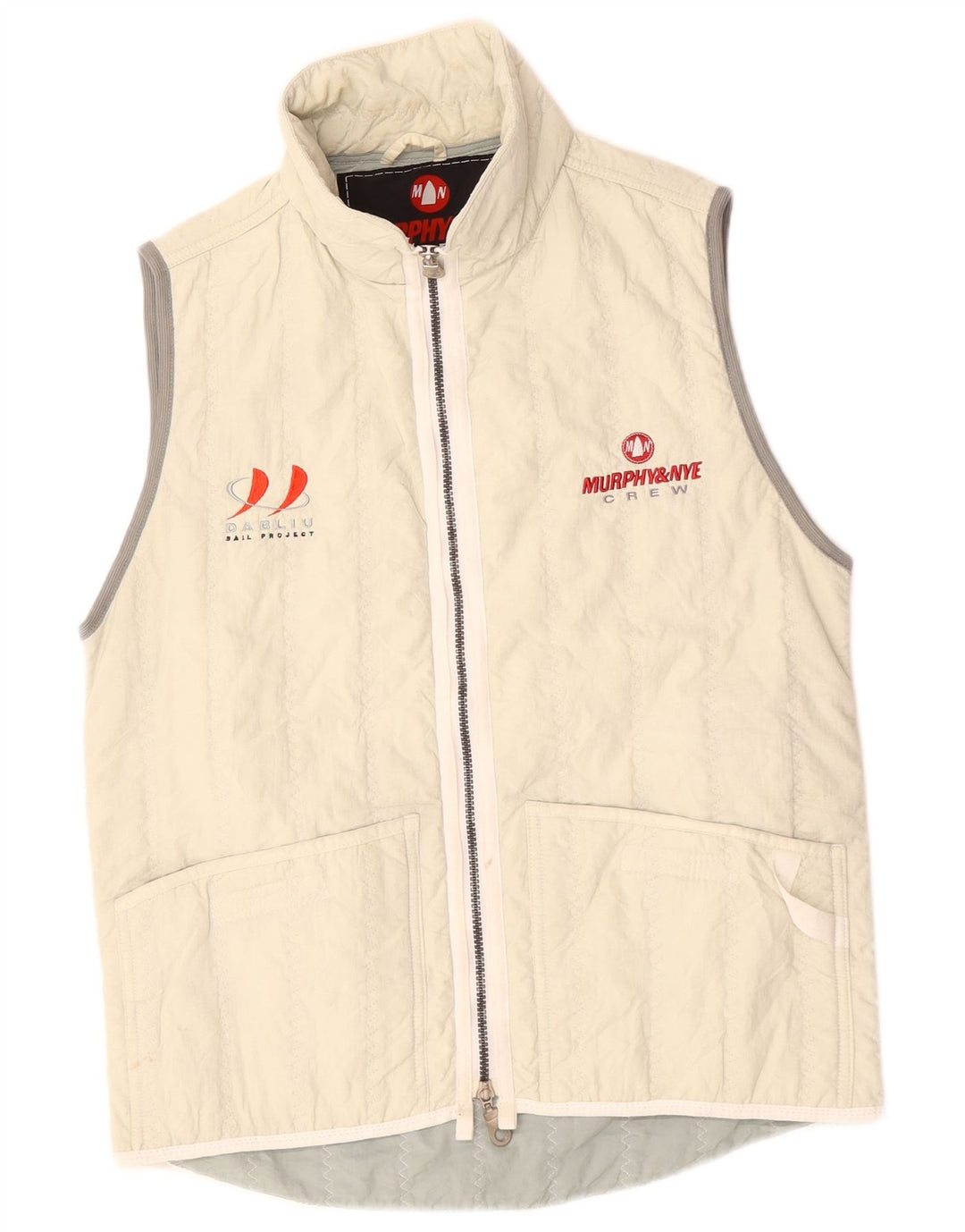 Murphy & Nye Mens Gilet UK 38 Medium Off White Polyamide
