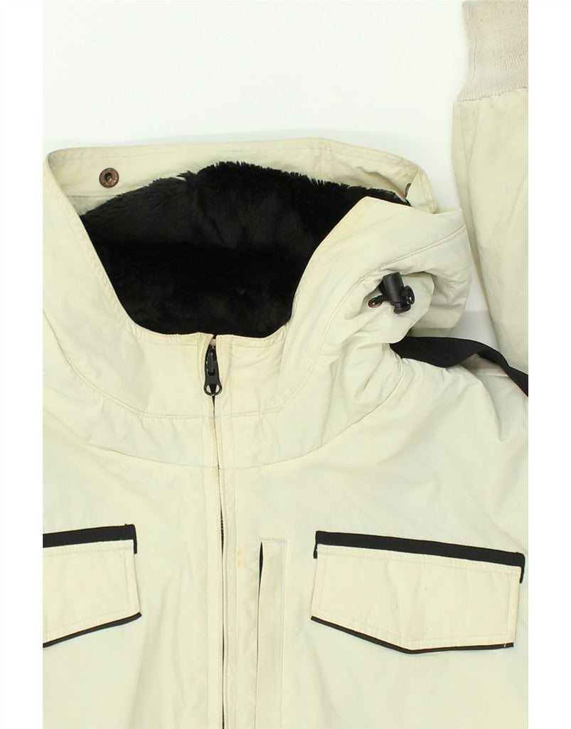 REFRIGUE Mens Hooded Windbreaker Jacket UK 40 Large White Nylon | Vintage Refrigue | Thrift | Second-Hand Refrigue | Used Clothing | Messina Hembry 