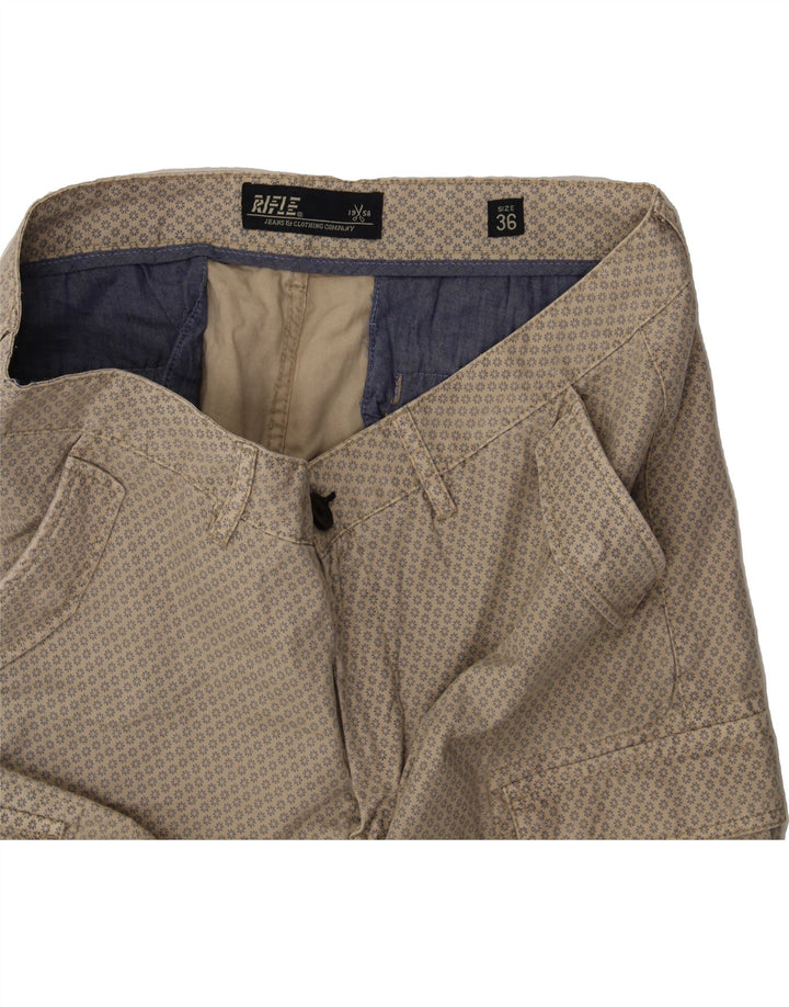 RIFLE Mens Cargo Shorts W36 Large Beige Floral Vintage Rifle and Second-Hand Rifle from Messina Hembry 