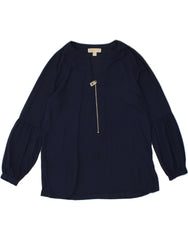 MICHAEL KORS Womens Blouse Top UK 14 Medium Navy Blue