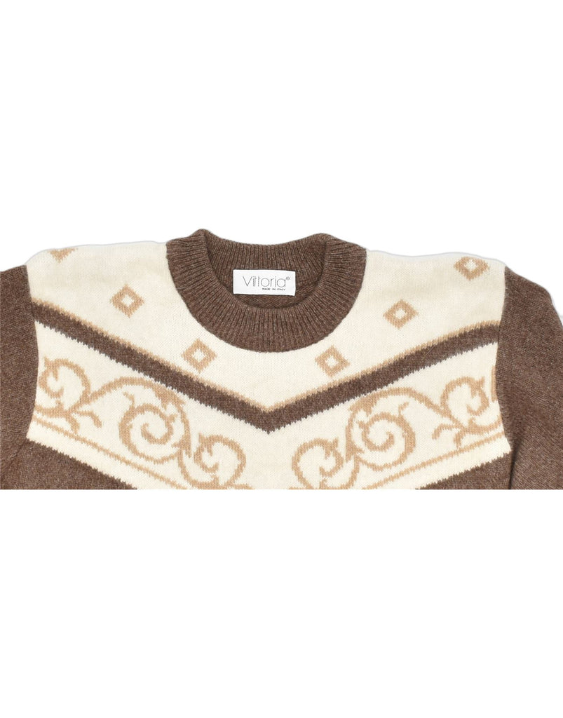 VITTORIA Womens Crew Neck Jumper Sweater UK 18 XL Brown Wool | Vintage | Thrift | Second-Hand | Used Clothing | Messina Hembry 