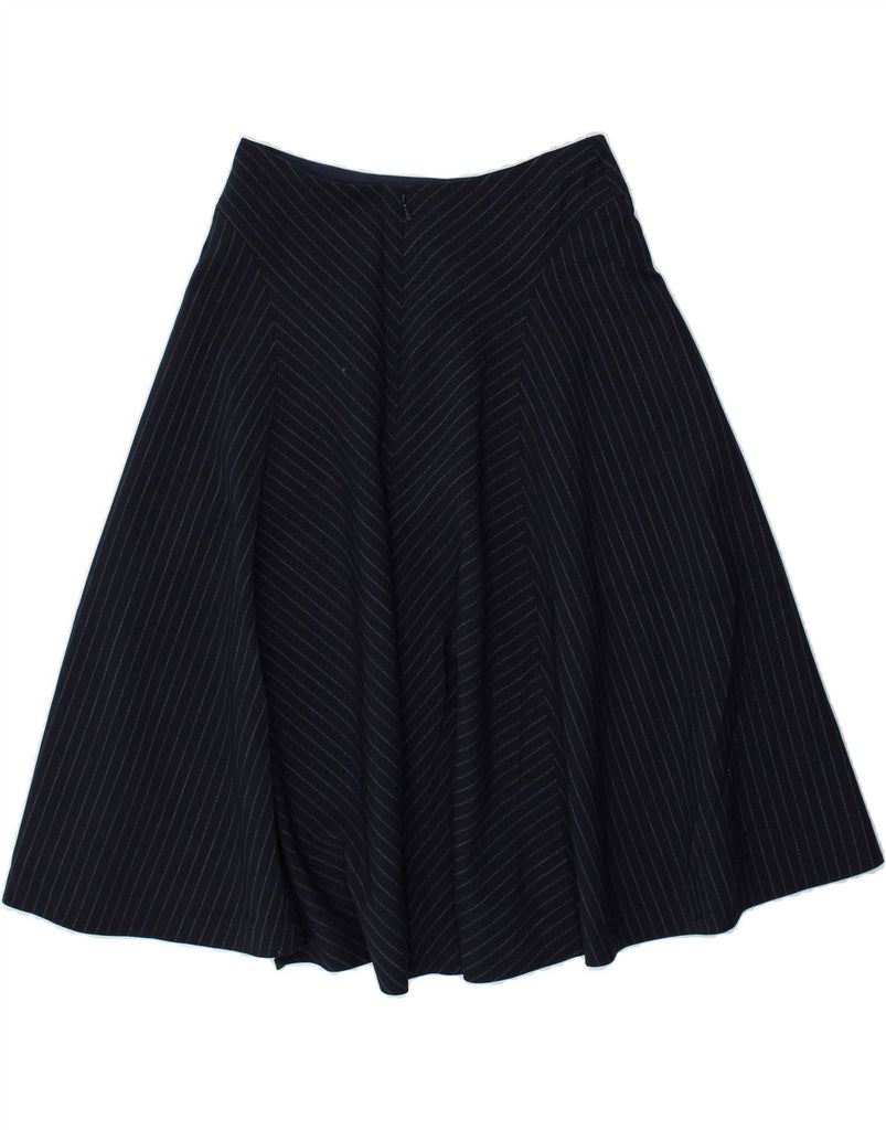 HOBBS Womens A-Line Skirt UK 10 Small W30 Navy Blue Pinstripe Polyester | Vintage Hobbs | Thrift | Second-Hand Hobbs | Used Clothing | Messina Hembry 