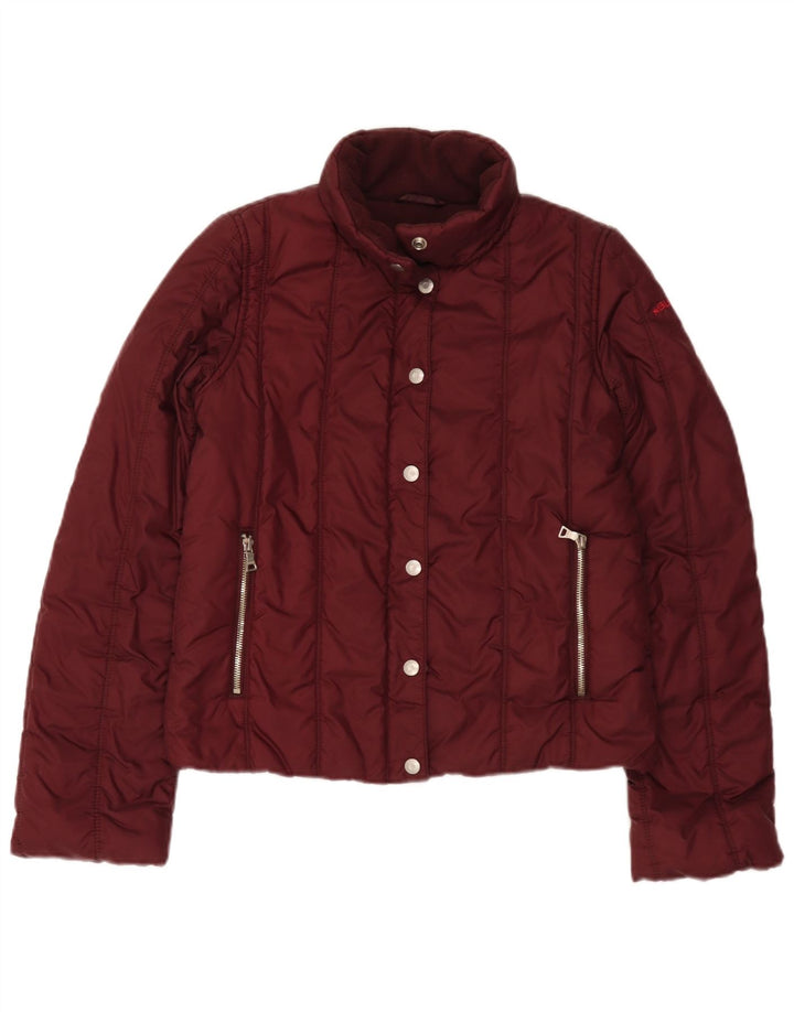 Guess Womens Padded Jacket UK 10 Small Burgundy Nylon