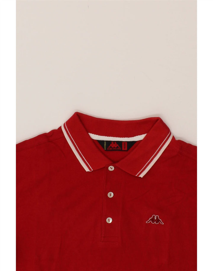 KAPPA Mens Polo Shirt Medium Red Cotton Vintage Kappa and Second-Hand Kappa from Messina Hembry 