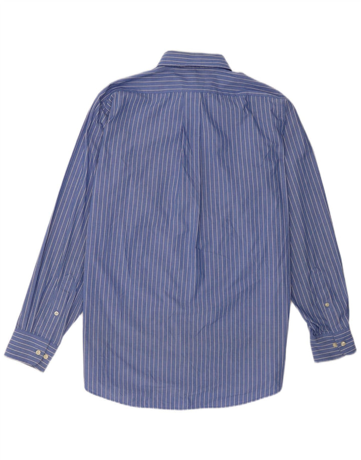 Chaps Mens Shirt Size 15 1/2 Medium Blue Pinstripe Cotton