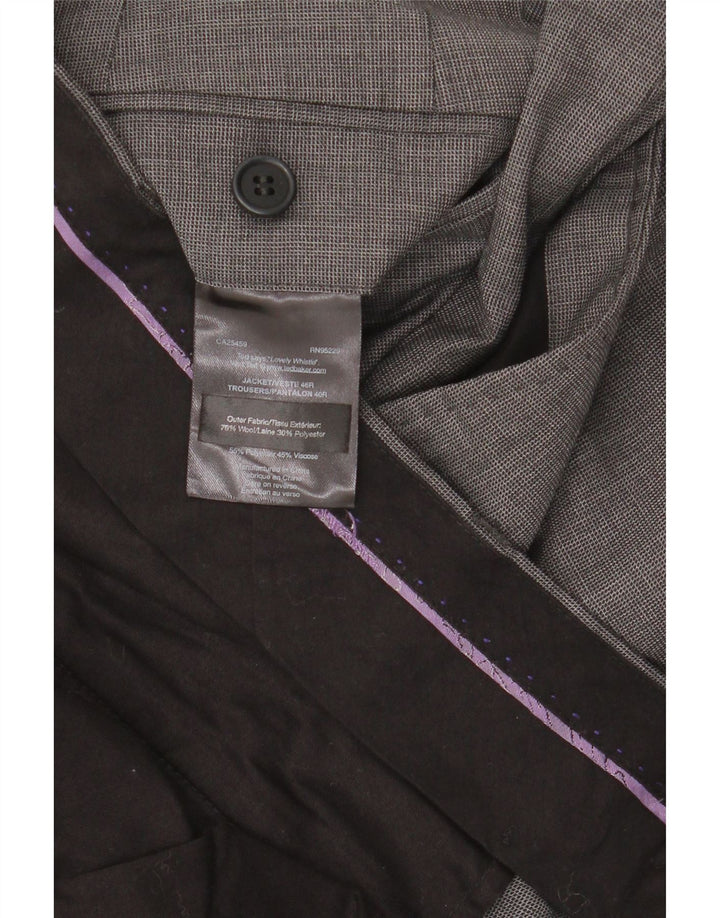 TED BAKER Mens Straight Suit Trousers W40 L32 Grey Wool