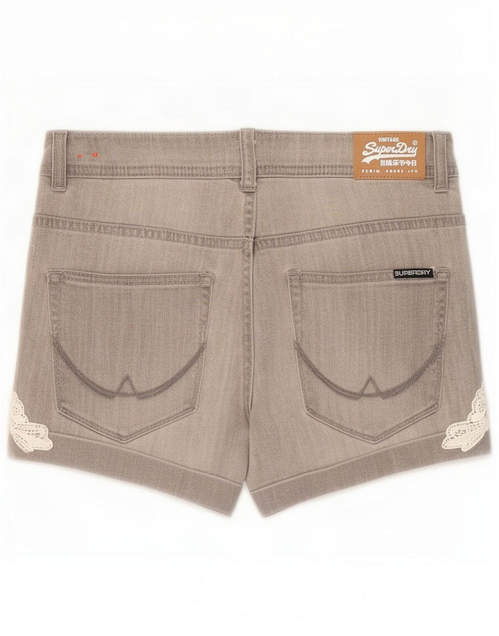 Superdry Womens Denim Shorts Medium W30 Grey Cotton