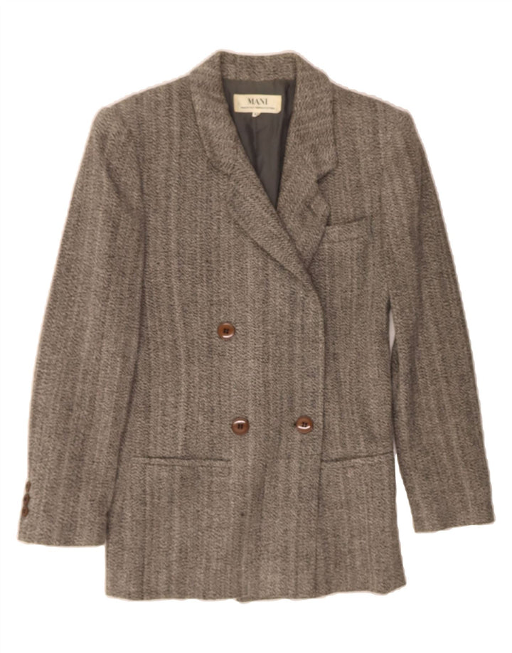 MANI Womens Double Breasted Blazer Jacket IT 42 Medium Grey Wool Classic Vintage MANI and Second-Hand MANI from Messina Hembry 