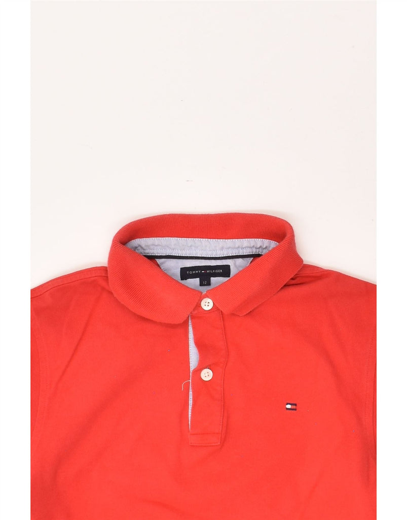 TOMMY HILFIGER Boys Polo Shirt 11-12 Years Red Cotton | Vintage Tommy Hilfiger | Thrift | Second-Hand Tommy Hilfiger | Used Clothing | Messina Hembry 