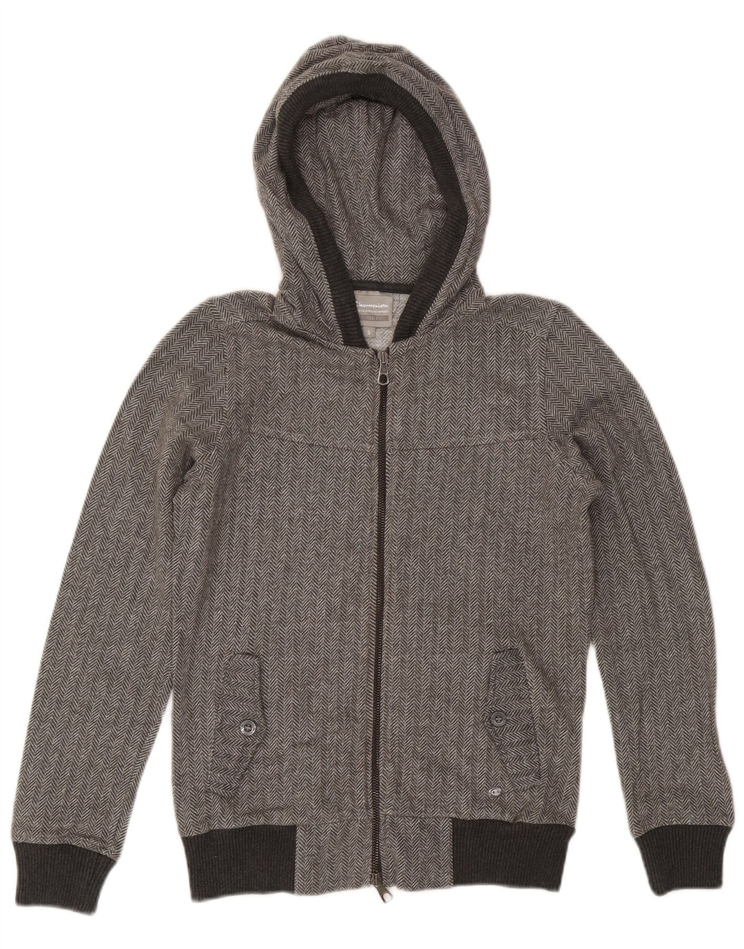 CHAMPION Womens Heritage Fit Zip Hoodie Sweater UK 10 Small Grey