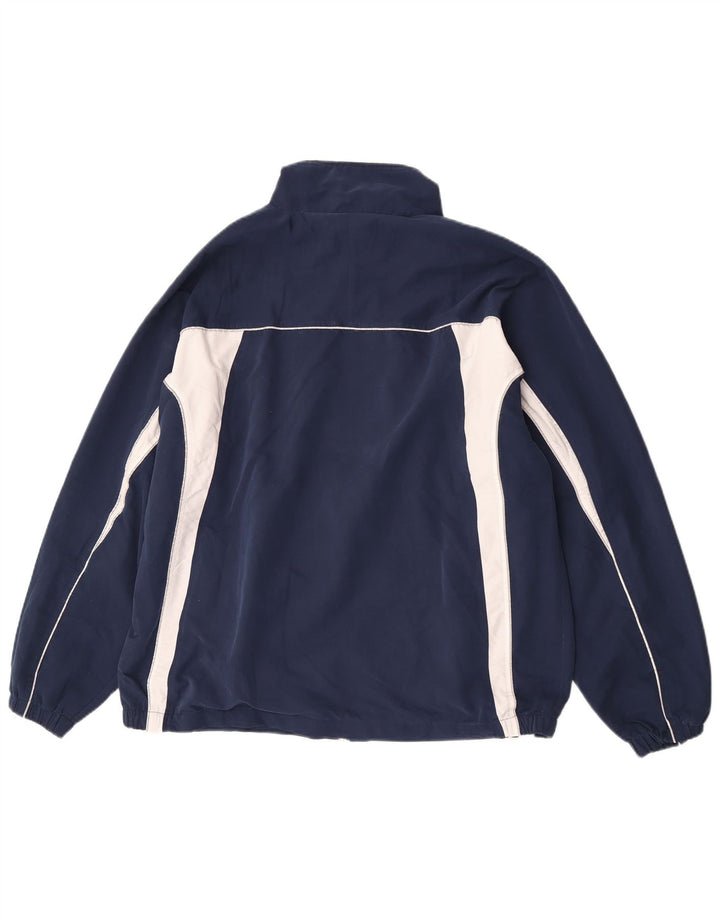 Asics Mens Tracksuit Top Jacket XL Navy Blue Colourblock Polyester