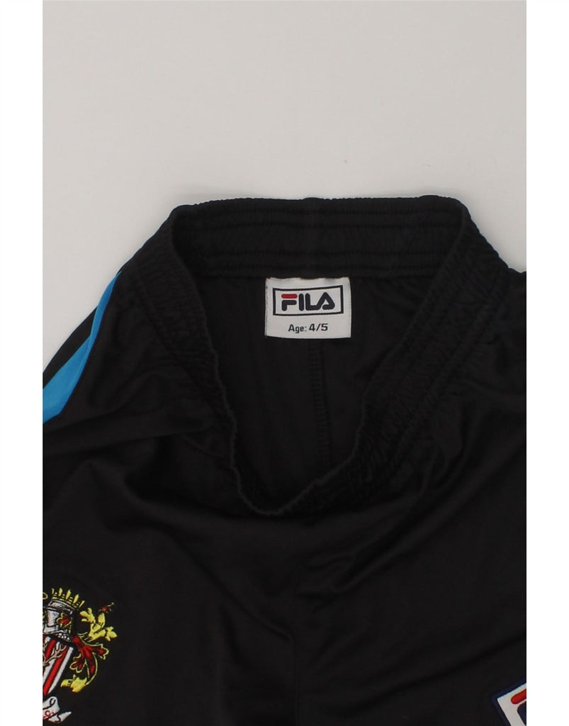 FILA Boys Graphic Sport Shorts 4-5 Years Black Colourblock Polyester | Vintage Fila | Thrift | Second-Hand Fila | Used Clothing | Messina Hembry 