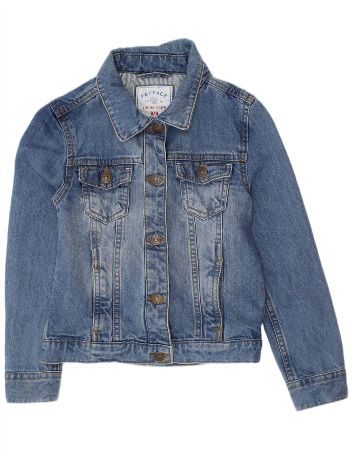 Fat Face Girls Denim Jacket 8-9 Years Blue Cotton