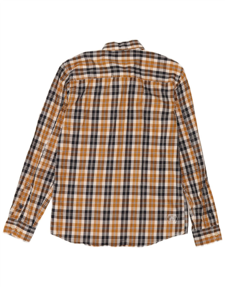 Jack & Jones Mens Flannel Shirt Medium Brown Check Cotton