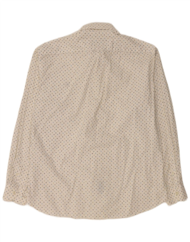 HARMONT & BLAINE Mens Shirt 3XL Off White Spotted Cotton