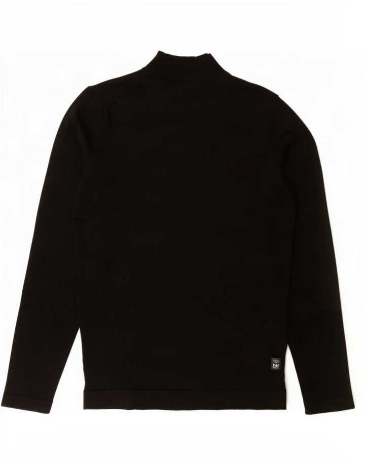 Massimo Dutti Mens Turtle Neck Jumper Sweater Medium Black Wool