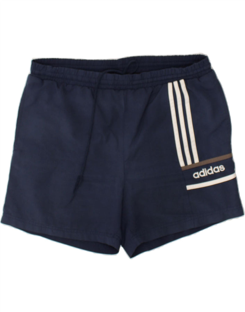 ADIDAS Mens Graphic Sport Shorts Medium Navy Blue Polyester | Vintage Adidas | Thrift | Second-Hand Adidas | Used Clothing | Messina Hembry 