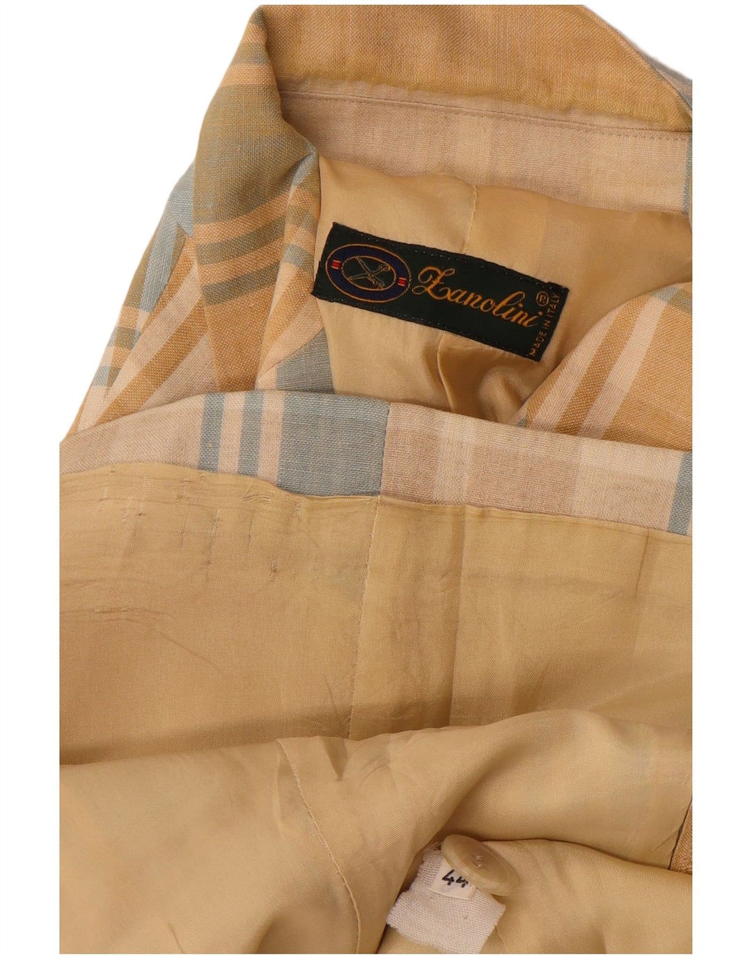 Vintage Womens 3 Button Blazer Jacket IT 44 Medium Yellow Check