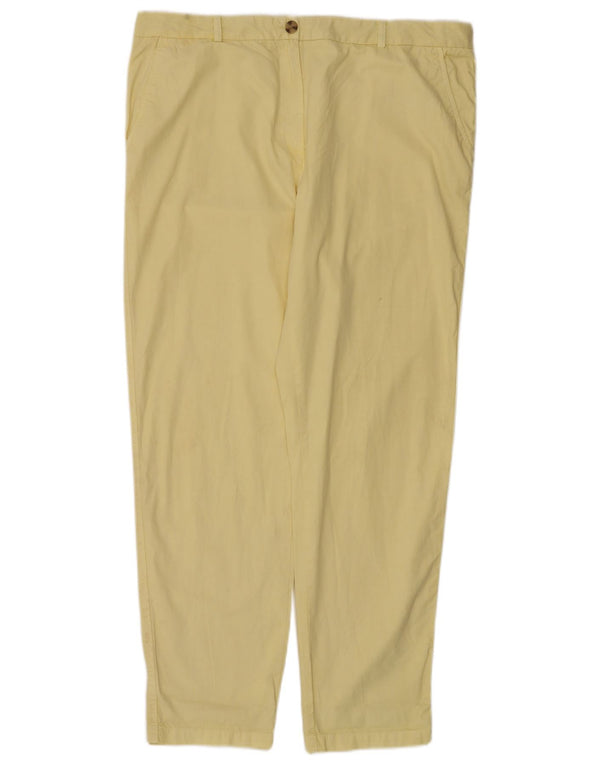Marks & Spencer Womens Straight Chino Trousers UK 18 XL W38 L30 Yellow