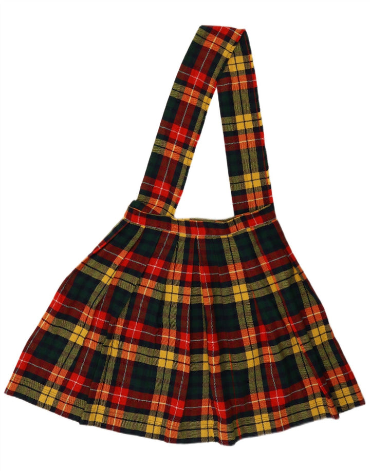 Vintage Womens Dungarees Wrap Skirt W28 Medium Multicoloured Check