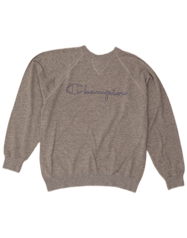Champion Mens Graphic Sweatshirt Jumper Small Grey Flecked
