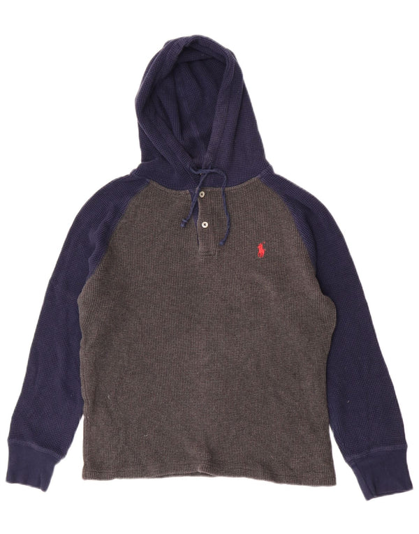 Polo Ralph Lauren Boys Top Long Sleeve 15-16 Years Small Grey Colourblock
