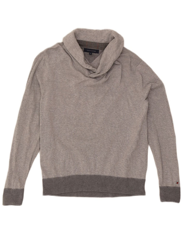 Tommy Hilfiger Boys Shawl Neck Jumper Sweater 15-16 Years XL Grey Cotton