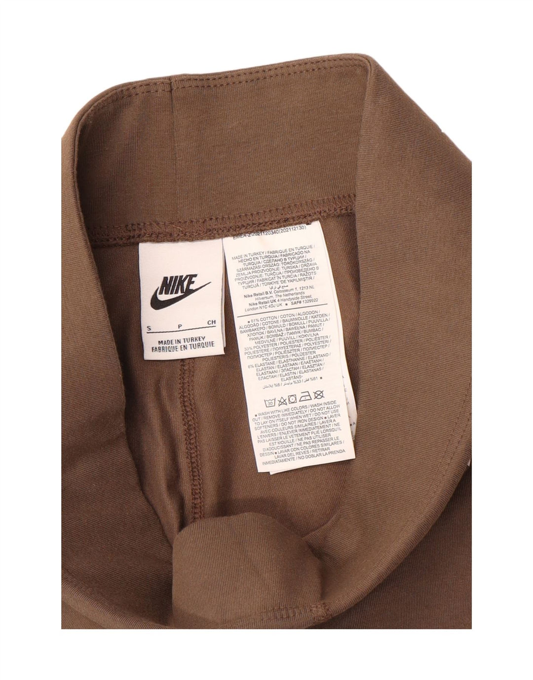 Nike Womens Graphic Leggings UK 10 Small  Brown Cotton