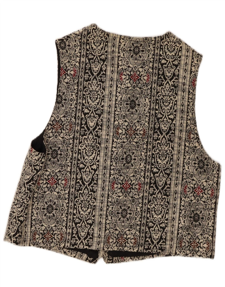 Arianna Womens Waistcoat UK 14 Medium Black Paisley Microfibers