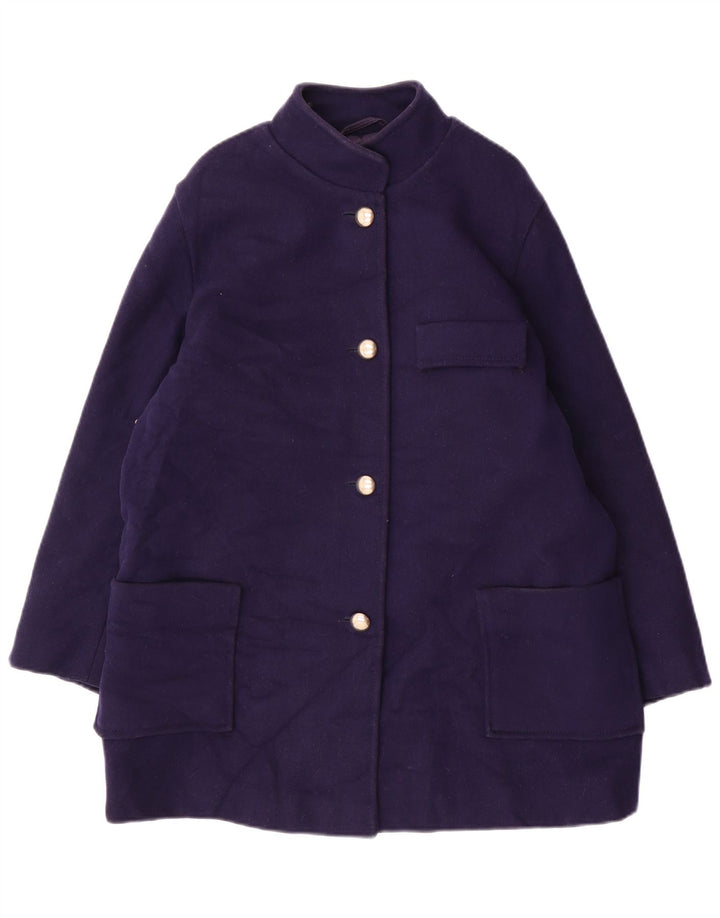 Vintage Womens Overcoat UK 14 Medium Navy Blue